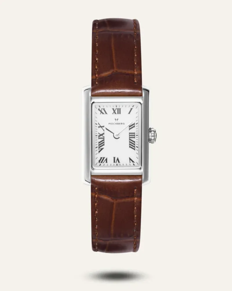Klockor Mockberg Timeless Brown Leather Silver Watch MB0248