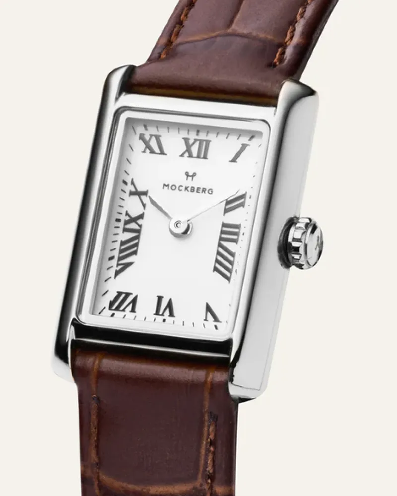 Klockor Mockberg Timeless Brown Leather Silver Watch MB0248