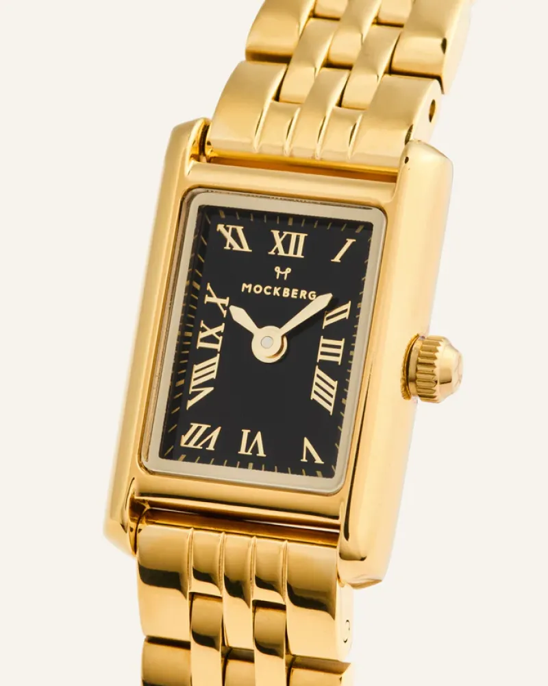 Klockor Mockberg Timeless Petite Klocka Guld Noir MB1775