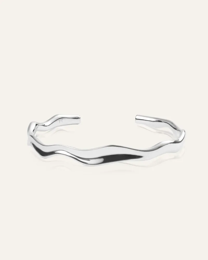 Armband Mockberg Wavy Bolded Cuff Silver