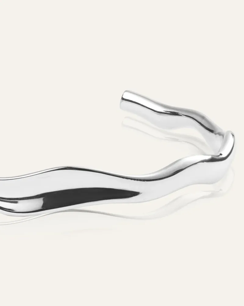 Armband Mockberg Wavy Bolded Cuff Silver