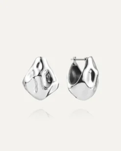 Mockberg Wavy Bolded Drop Örhängen Silver