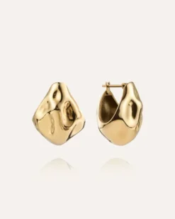 Mockberg Wavy Bolded Drop Örhängen Guld