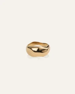 Mockberg Wavy Bolded Large Ring Guld