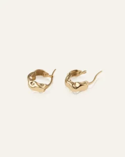 Mockberg Wavy Bolded Mini Örhängen Hoops Guld