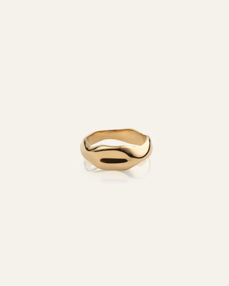 Mockberg Wavy Bolded Ring Guld