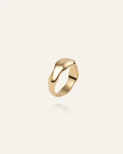 Mockberg Wavy Bolded Ring Guld