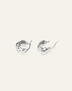 Mockberg Wavy Bolded Small Örhängen Silver Hoops