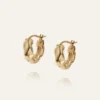 Mockberg Wavy Bolded Small Örhängen Guld Hoops