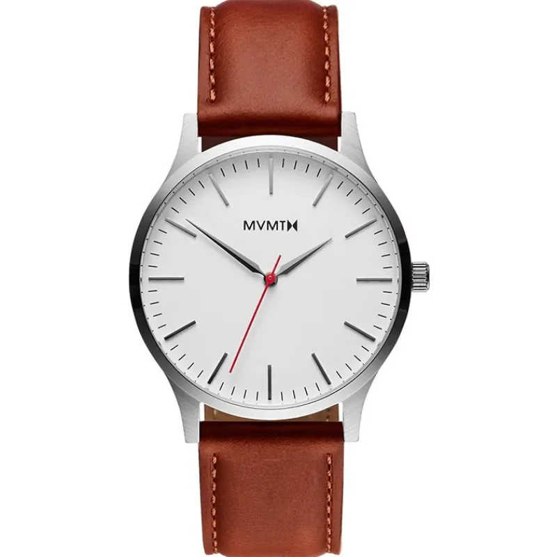MVMT 40 Series Silver Natural Tan D-MT01-SNA