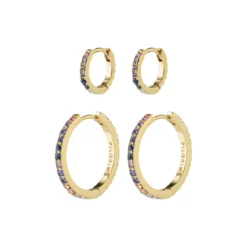 ÖRHÄNGEN PILGRIM Reign Hoop 2-pack Örhängen Guld 662412803