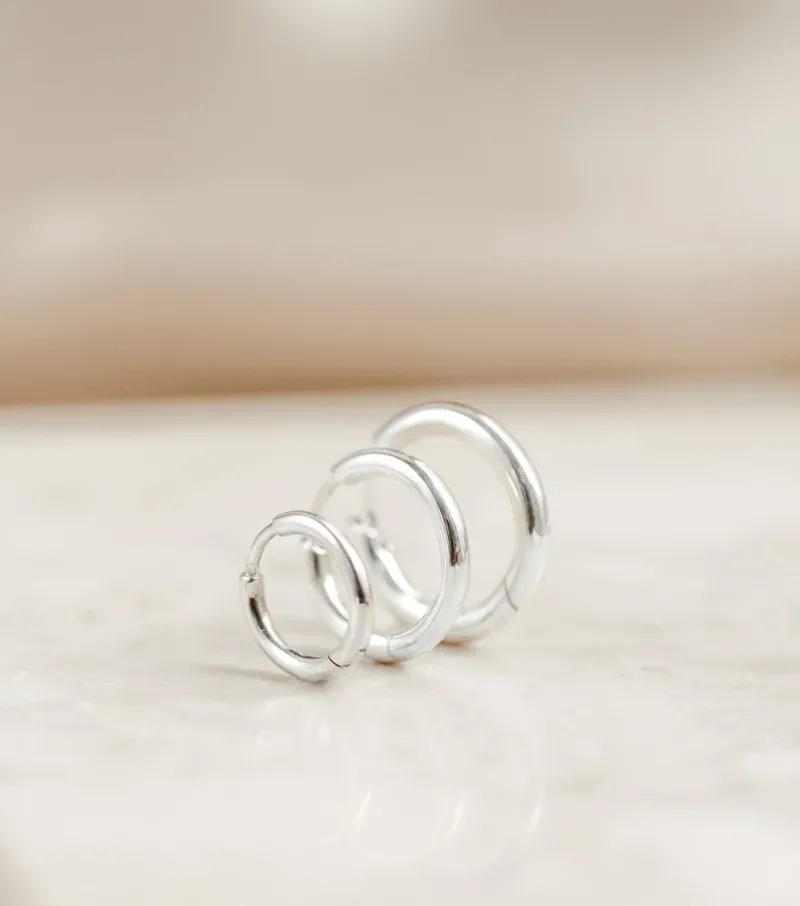 Örhängen Syster P Beloved Fat Medium Hoops Silver