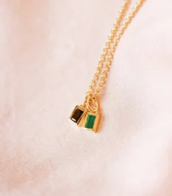 Berlocker Syster P Beloved Squared Hänge Green Onyx Guld