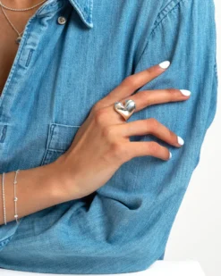 Ringar Syster P Bolded Heart Ring Silver