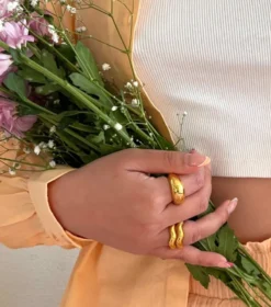 Ringar Syster P Bolded Wavy Ring Guld