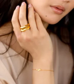 Ringar Syster P Bolded Wavy Ring Guld