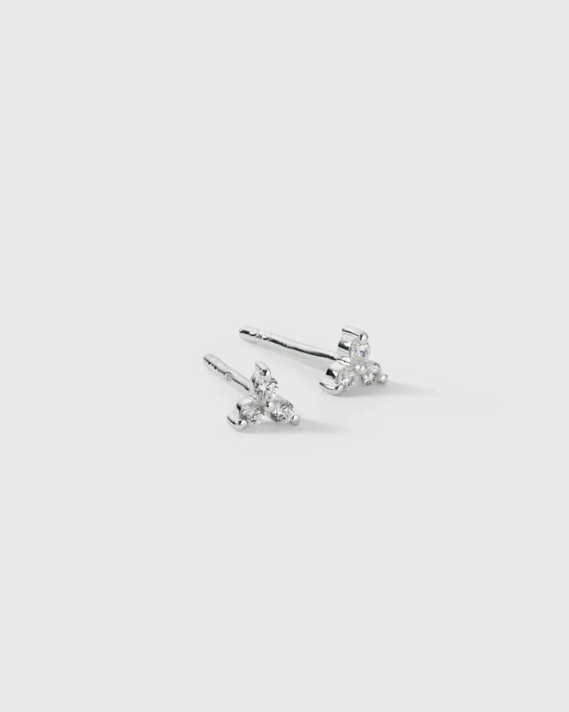 Örhängen Syster P Celestia Triple Stone Studs Silver