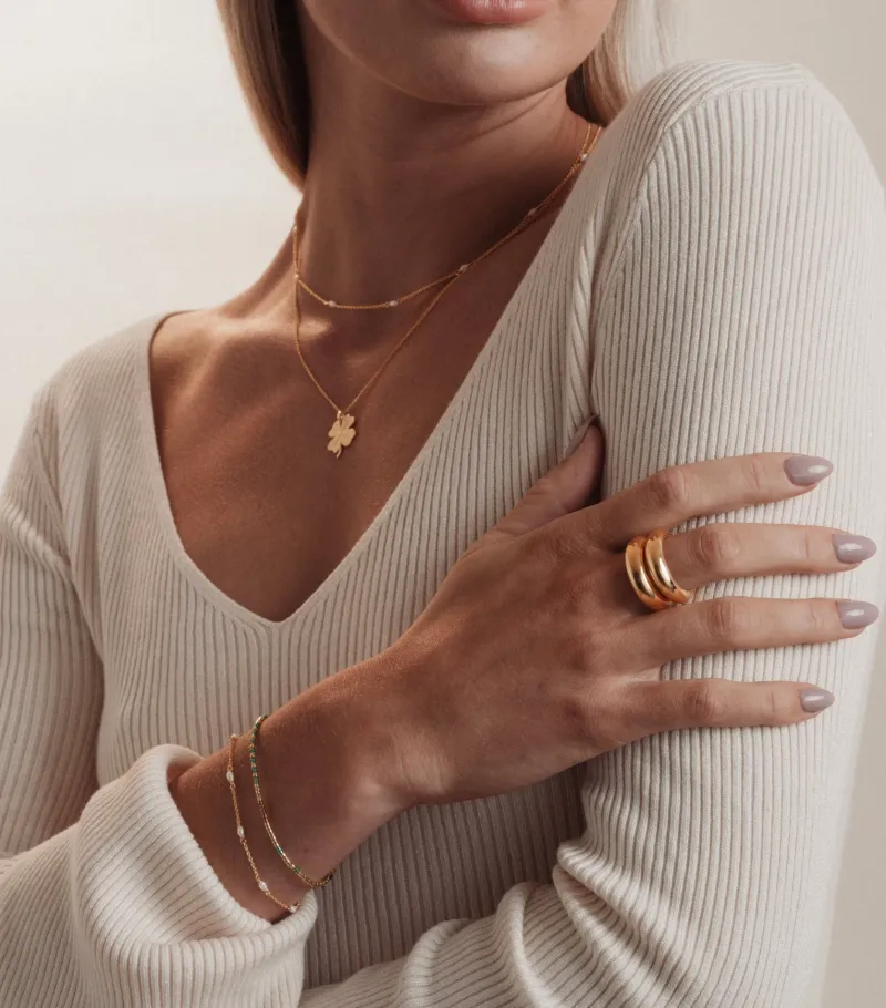 Armband Syster P Code Guld GOOD VIBES