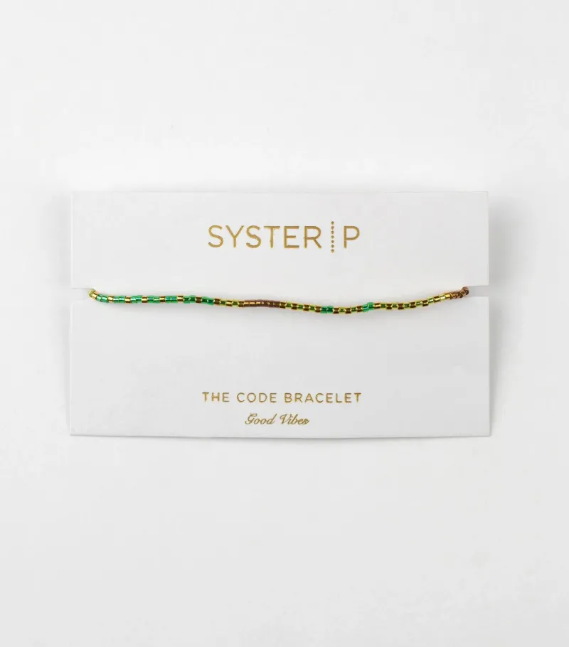 Armband Syster P Code Guld GOOD VIBES