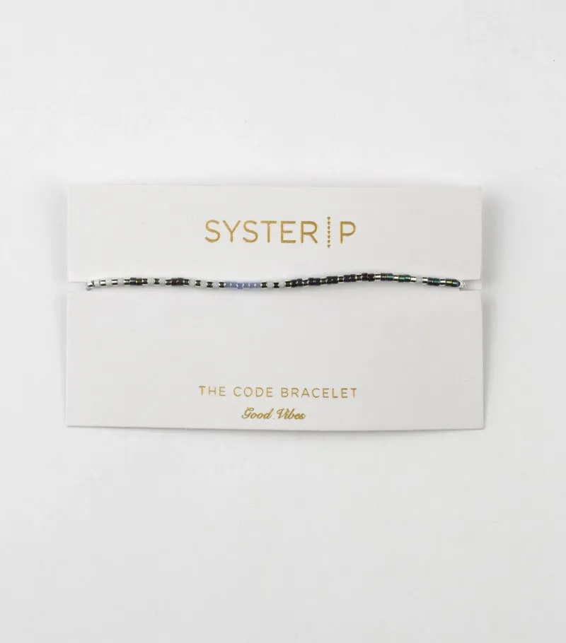 Armband Syster P Code Silver GOOD VIBES