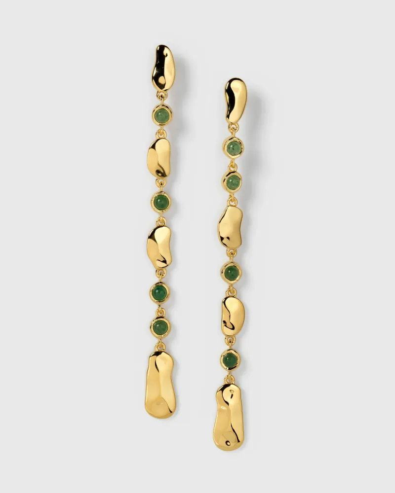 Örhängen Syster P Florentina Long Guld Green Jade