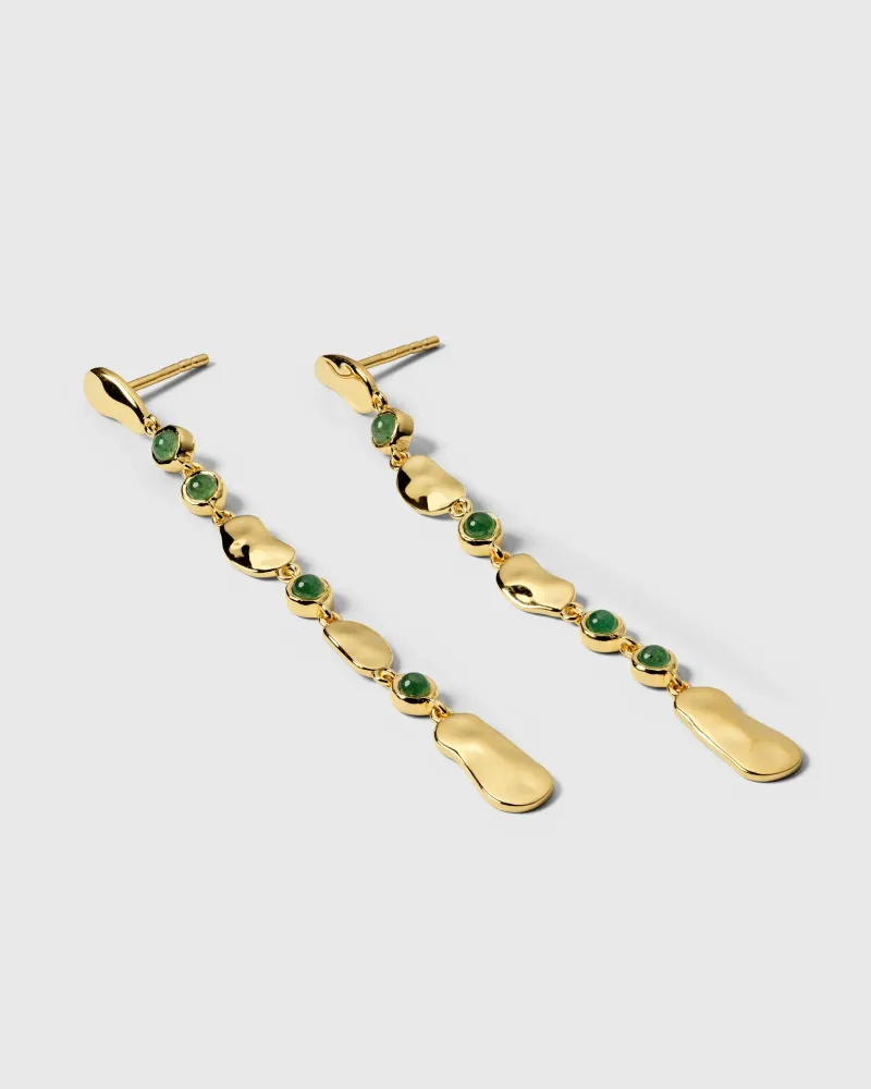 Örhängen Syster P Florentina Long Guld Green Jade