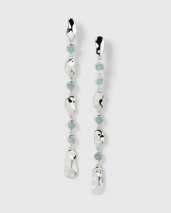 Örhängen Syster P Florentina Long Silver Aquamarine