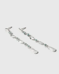 Örhängen Syster P Florentina Long Silver Aquamarine