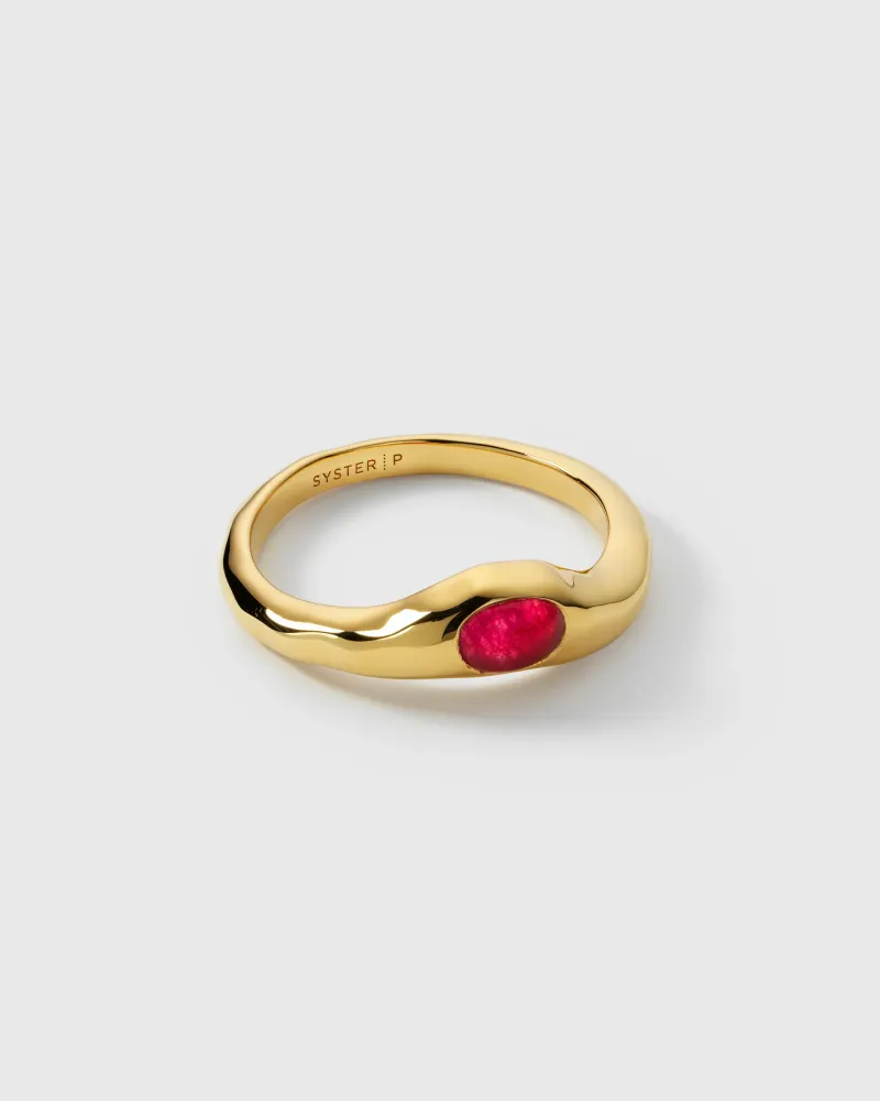 Ringar Syster P Floretina Ring Guld Pink Quartz
