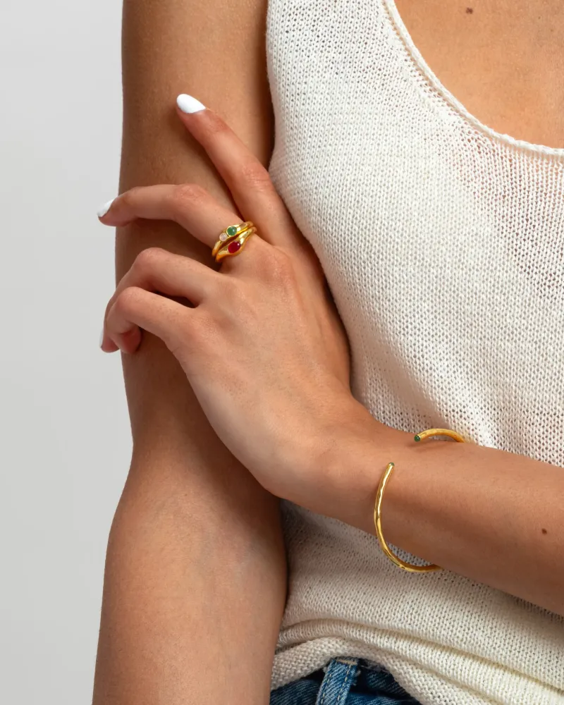 Ringar Syster P Floretina Ring Guld Pink Quartz