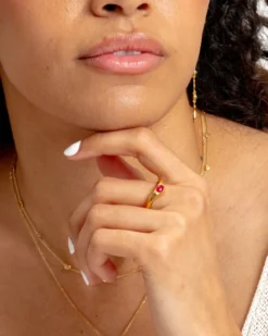 Ringar Syster P Floretina Ring Guld Pink Quartz