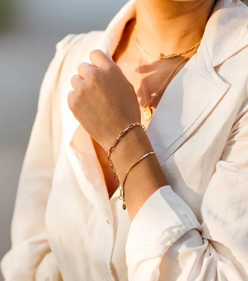 Armband Syster P Herringbone Guld