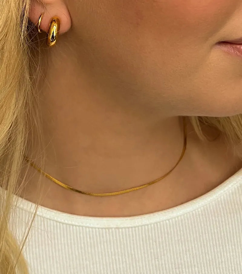 Halsband Syster P Herringbone Guld