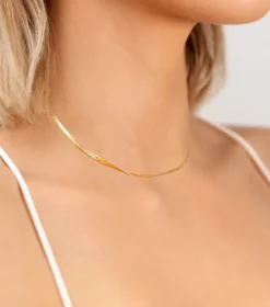 Halsband Syster P Herringbone Guld