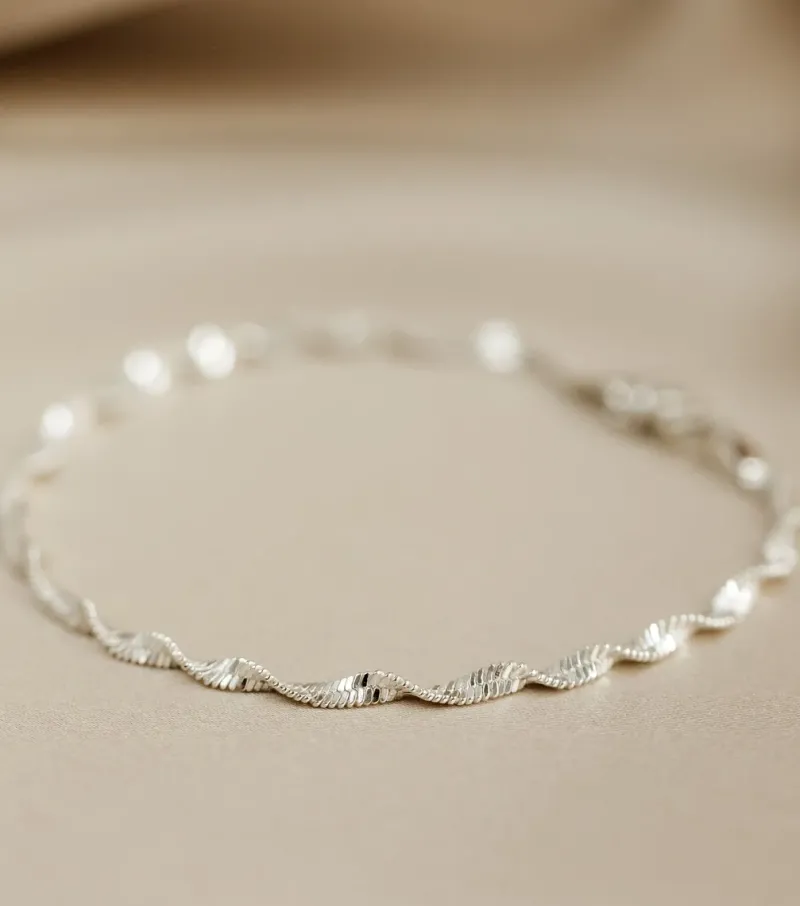 Armband Syster P Herringbone Twisted Silver