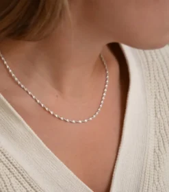 Halsband Syster P Herringbone Twisted Silver