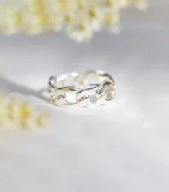 Ringar Syster P Links Curb Chain Ring Silver