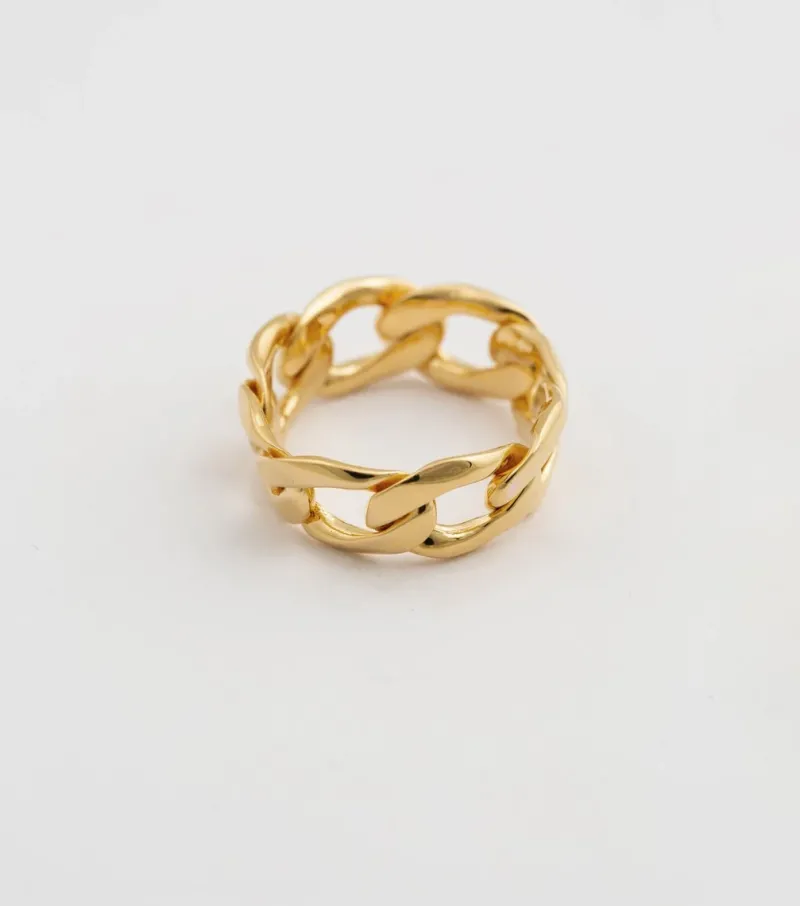 Ringar Syster P Links Curb Chain Ring Guld