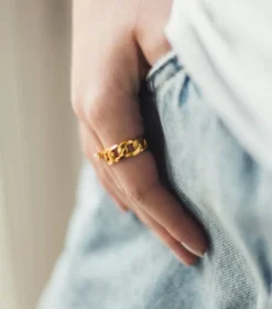 Ringar Syster P Links Curb Chain Ring Guld