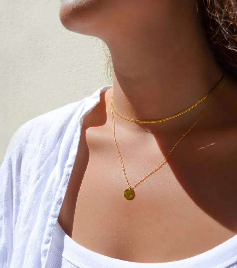 Halsband Syster P Minimalistica Hamrad Guld