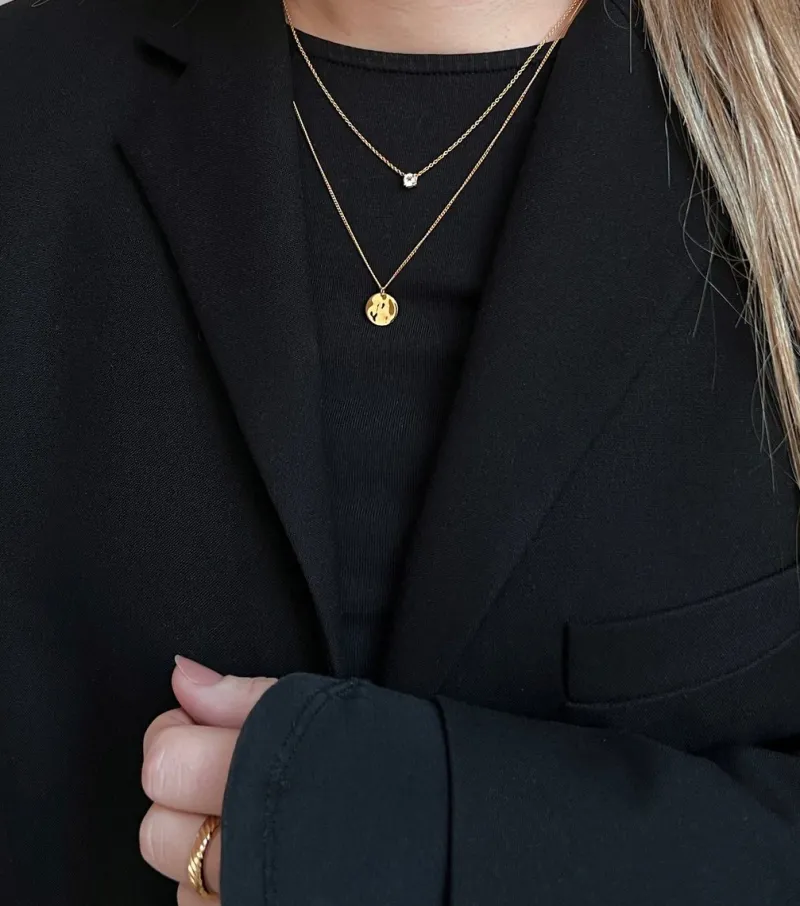 Halsband Syster P Minimalistica Hamrad Guld