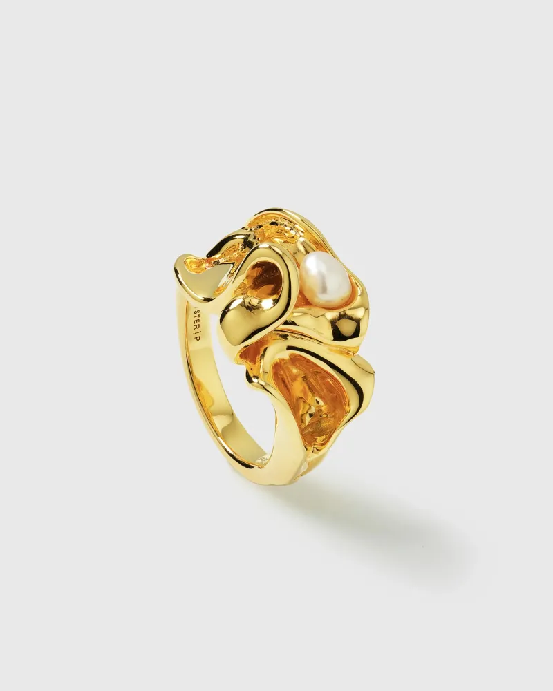 Ringar Syster P Moulded Big Ring Gold RG1202