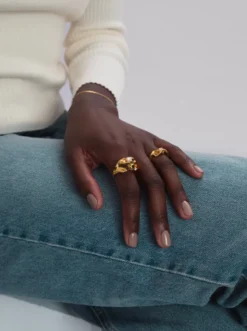 Ringar Syster P Moulded Narrow Ring Gold