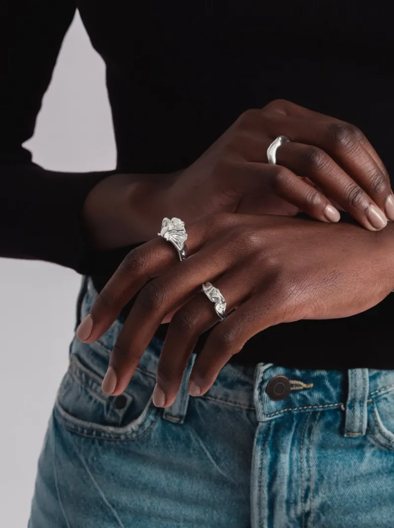 Ringar Syster P Moulded Narrow Ring Silver
