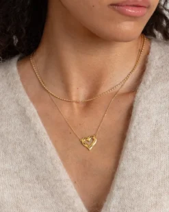 Halsband Syster P Puff Heart Guld