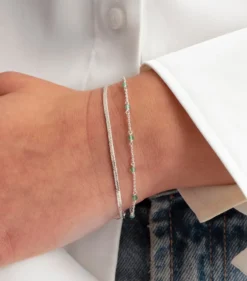 Armband Syster P Santa Monica Silver Green Onyx