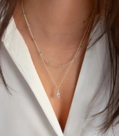 Halsband Syster P Santa Monica Silver Green Onyx