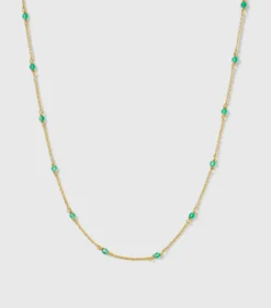 Halsband Syster P Santa Monica Guld Green Onyx