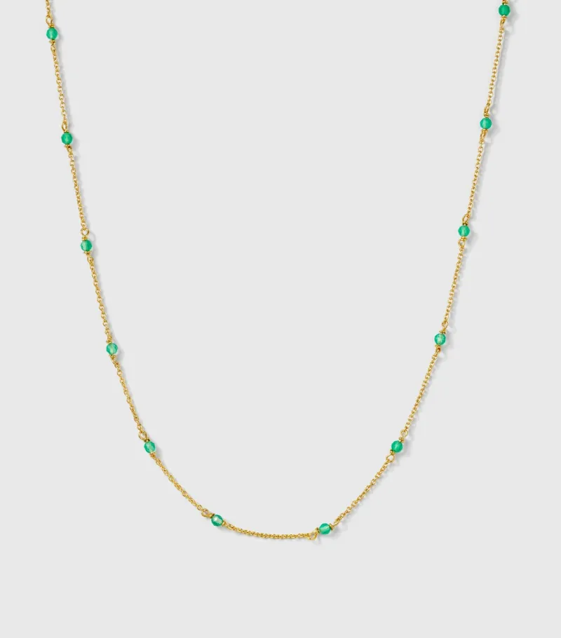 Halsband Syster P Santa Monica Guld Green Onyx