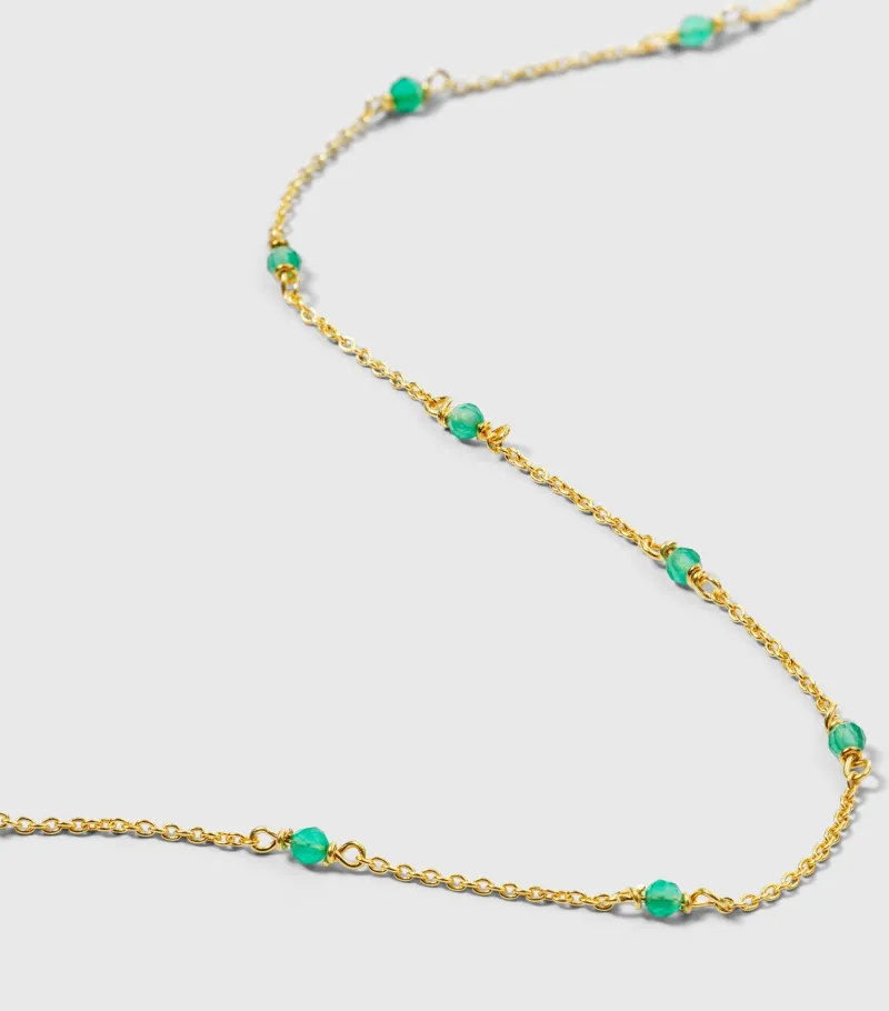 Halsband Syster P Santa Monica Guld Green Onyx